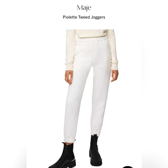 Maje white tweed joggers - Picture 2 of 6